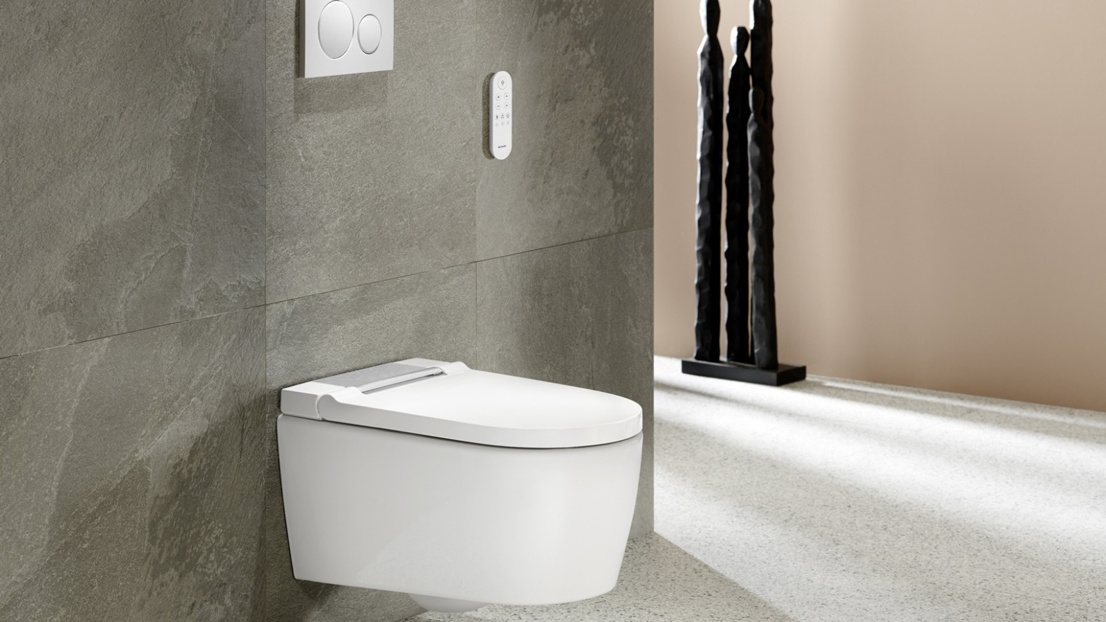 Geberit AquaClean Sela Weiß mit Fernbedienung und Betätigungsplatte Geberit Sigma20