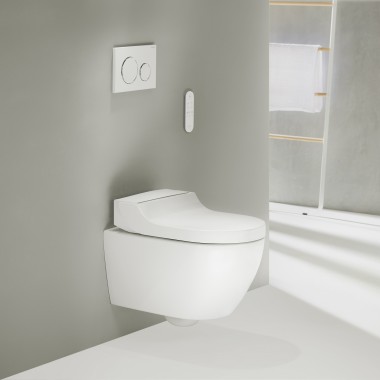Dusch-WC Geberit AquaClean Tuma mit flexiblem Aufsatz Dusch-WC Geberit AquaClean Tuma mit flexiblem Aufsatz