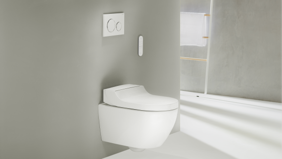 Geberit AquaClean Tuma Comfort mit Fernbedienung und Betätigungsplatte Geberit Sigma20