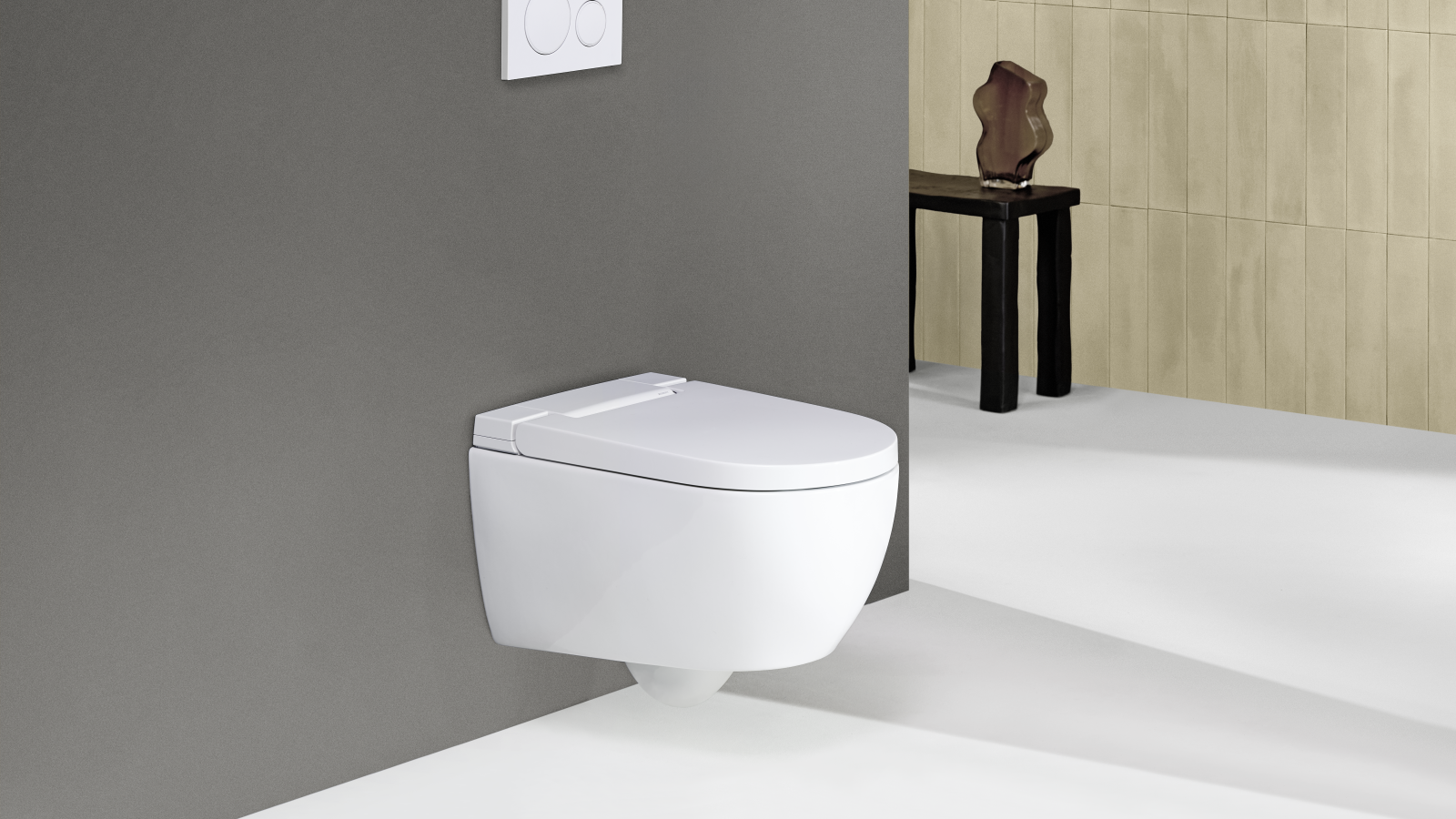 Geberit AquaClean Alba mit Fernbedienung und Betätigungsplatte Geberit Sigma20 Geberit AquaClean Alba mit Fernbedienung und Betätigungsplatte Geberit Sigma20