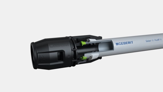 Sichere Verbindung des Geberit PushFit Rohrleitungssystems