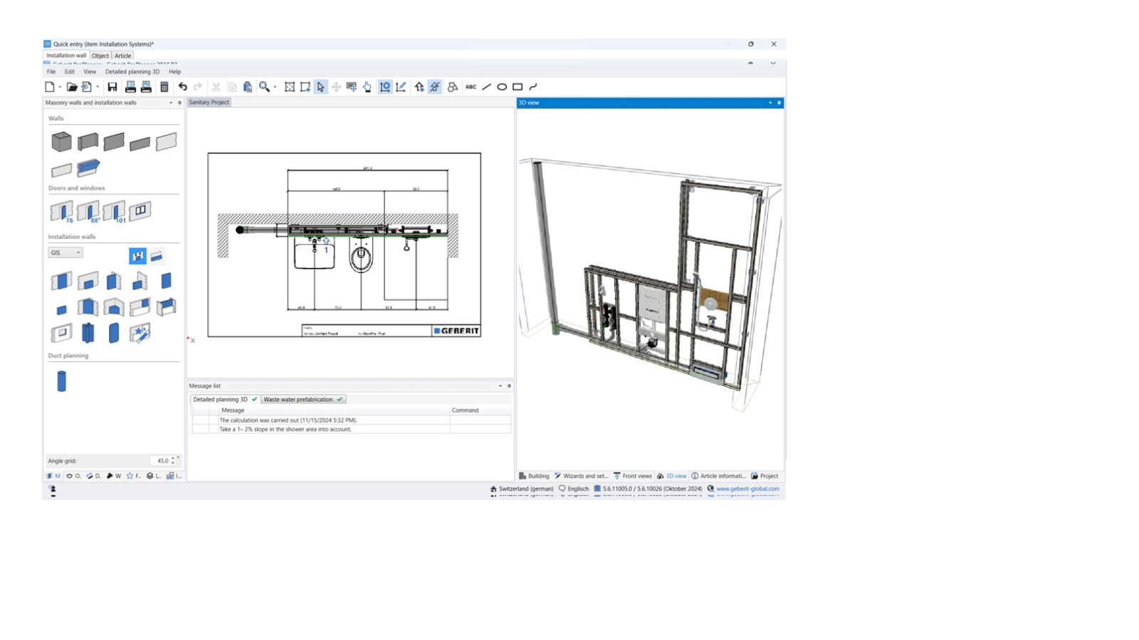 Detaillierte 3D-Planung im Geberit ProPlanner Detaillierte 3D-Planung im Geberit ProPlanner