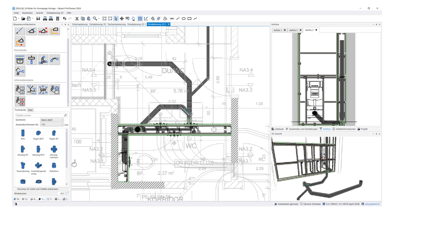 Planung der Vorfertigung für Entwässerungssysteme