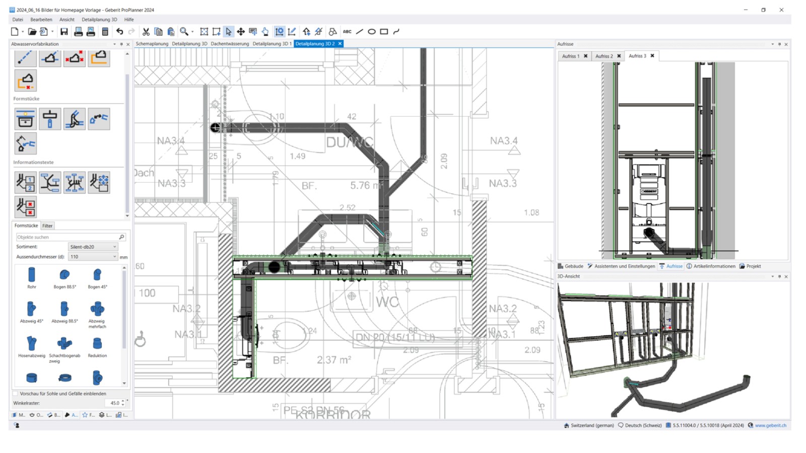 Planung der Vorfertigung für Entwässerungssysteme