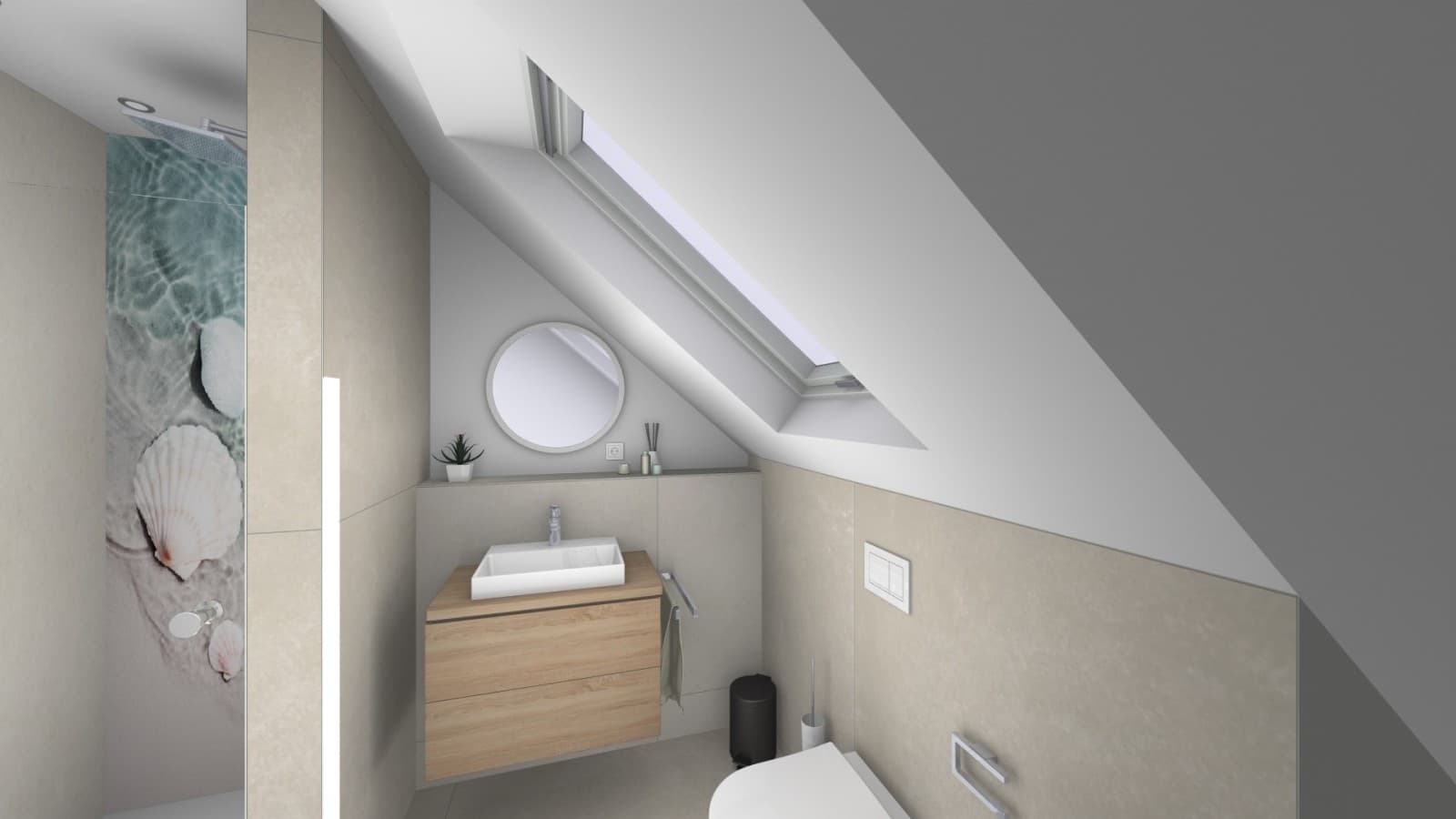 Referenzplanung Geberit Badplanung: Gäste-Bad mit Dachschräge Referenzplanung Geberit Badplanung: Gäste-Bad mit Dachschräge