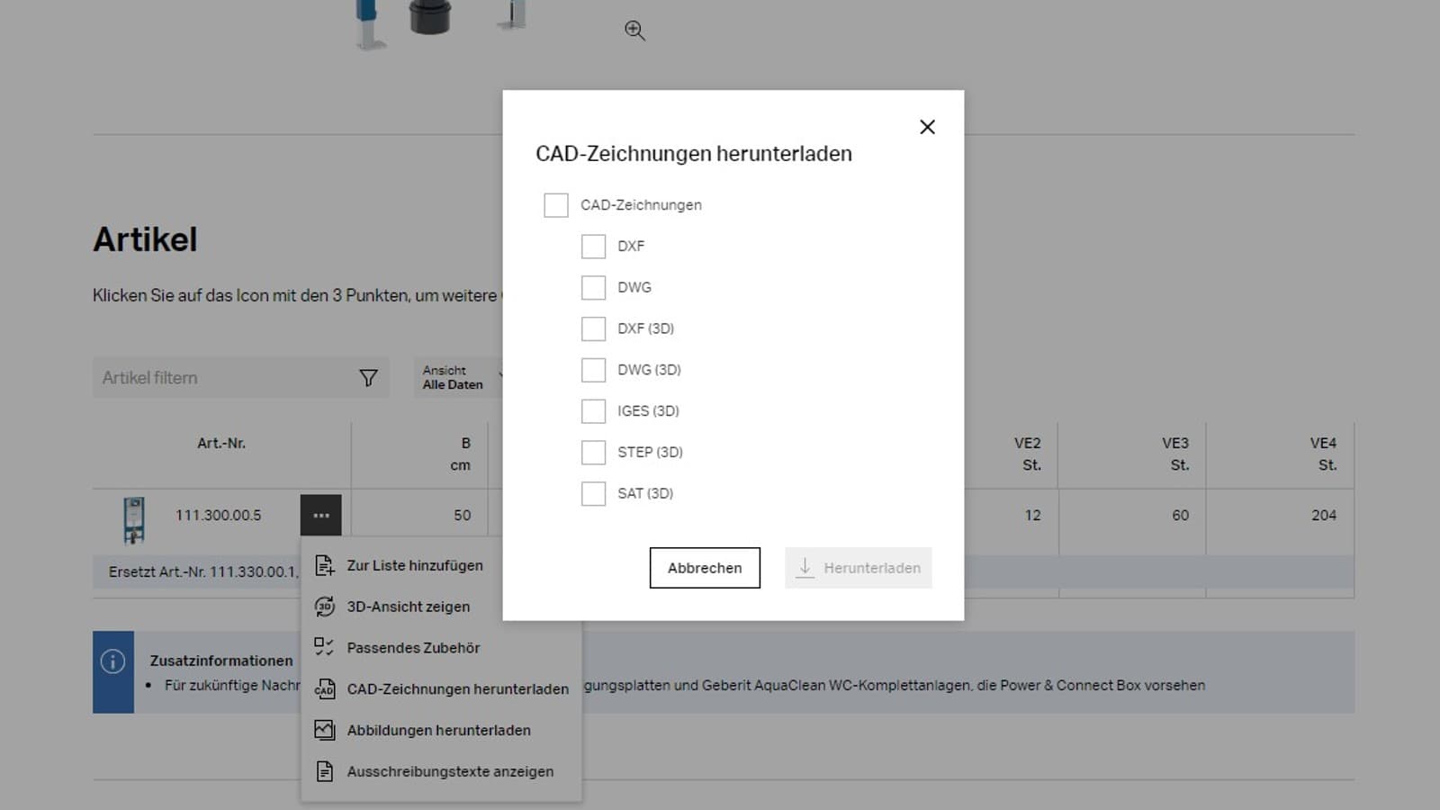 CAD-Daten herunterladen - Schritt 3 CAD-Daten herunterladen - Schritt 3