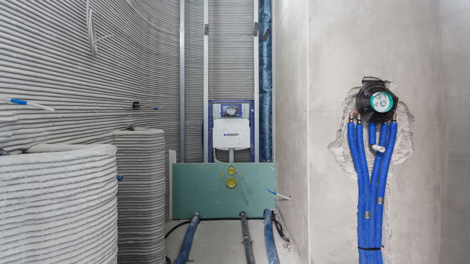 Entwässerungssystem Geberit Silent-PP im 3D Haus Entwässerungssystem Geberit Silent-PP im 3D Haus