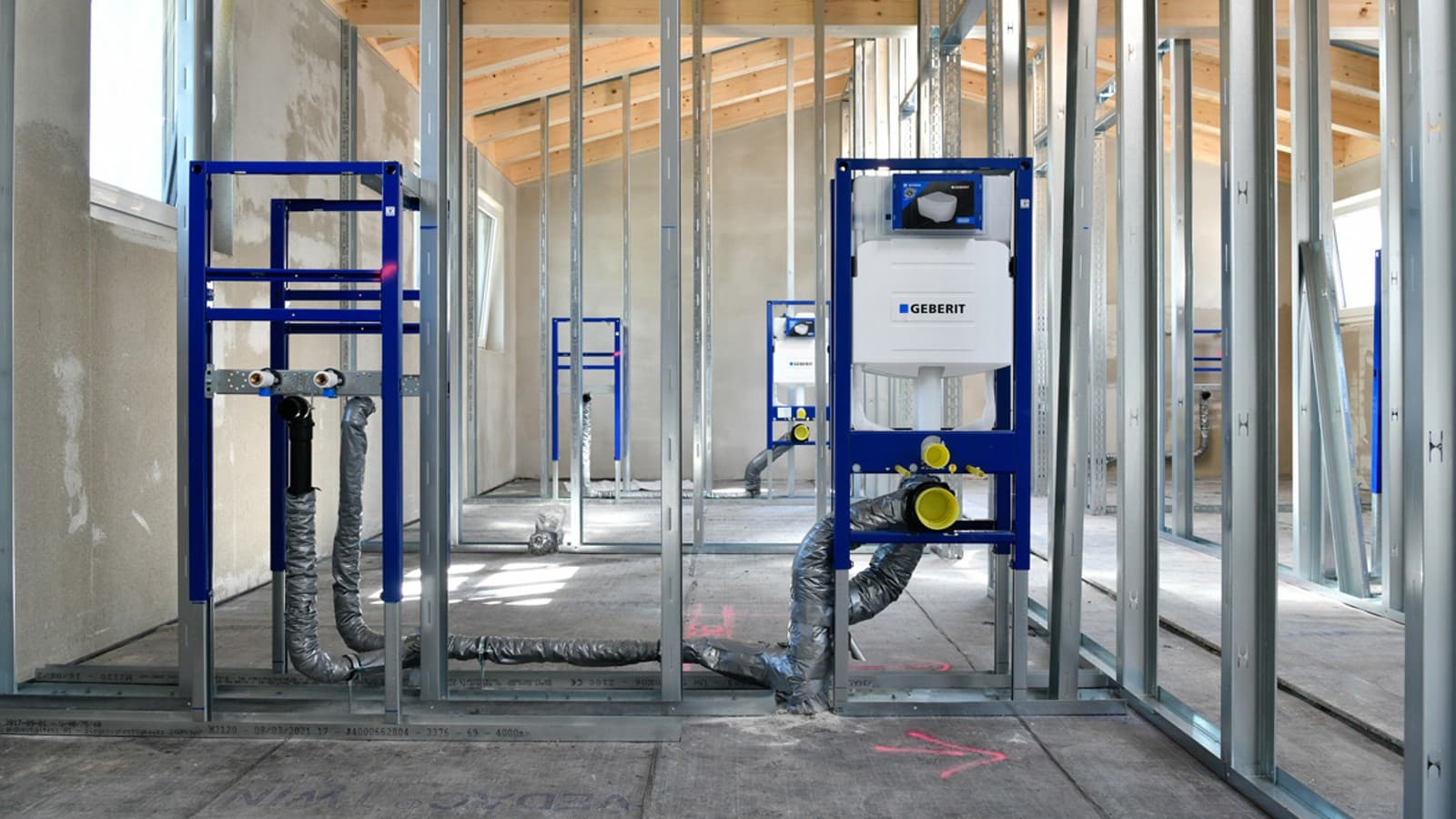 Rohinstallation mit Geberit GIS und Geberit Duofix Rohinstallation mit Geberit GIS und Geberit Duofix