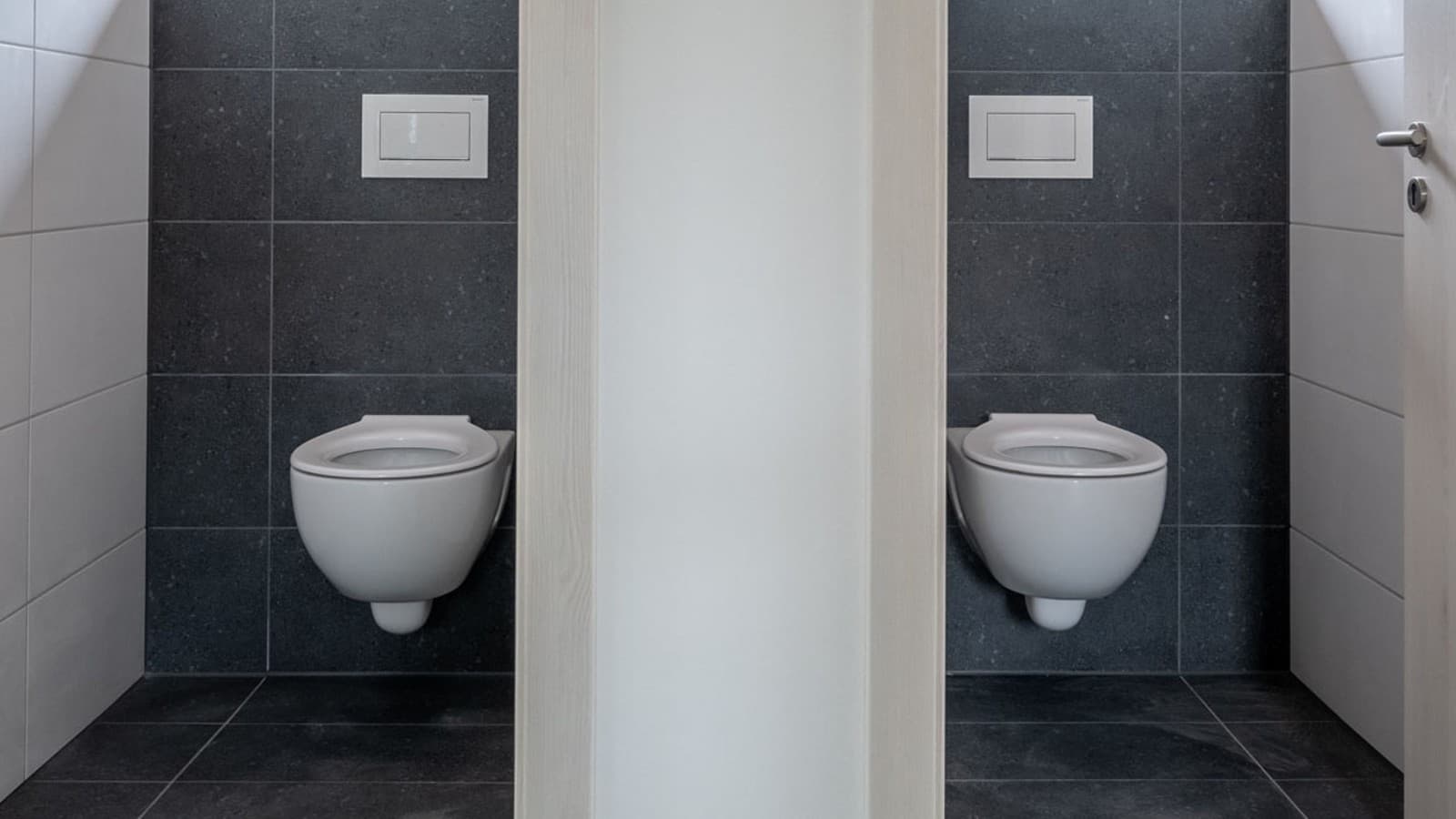 Gemeinschaftsbäder mit Geberit Renova WCs und Sigma30 Betätigungsplatten Gemeinschaftsbäder mit Geberit Renova WCs und Sigma30 Betätigungsplatten