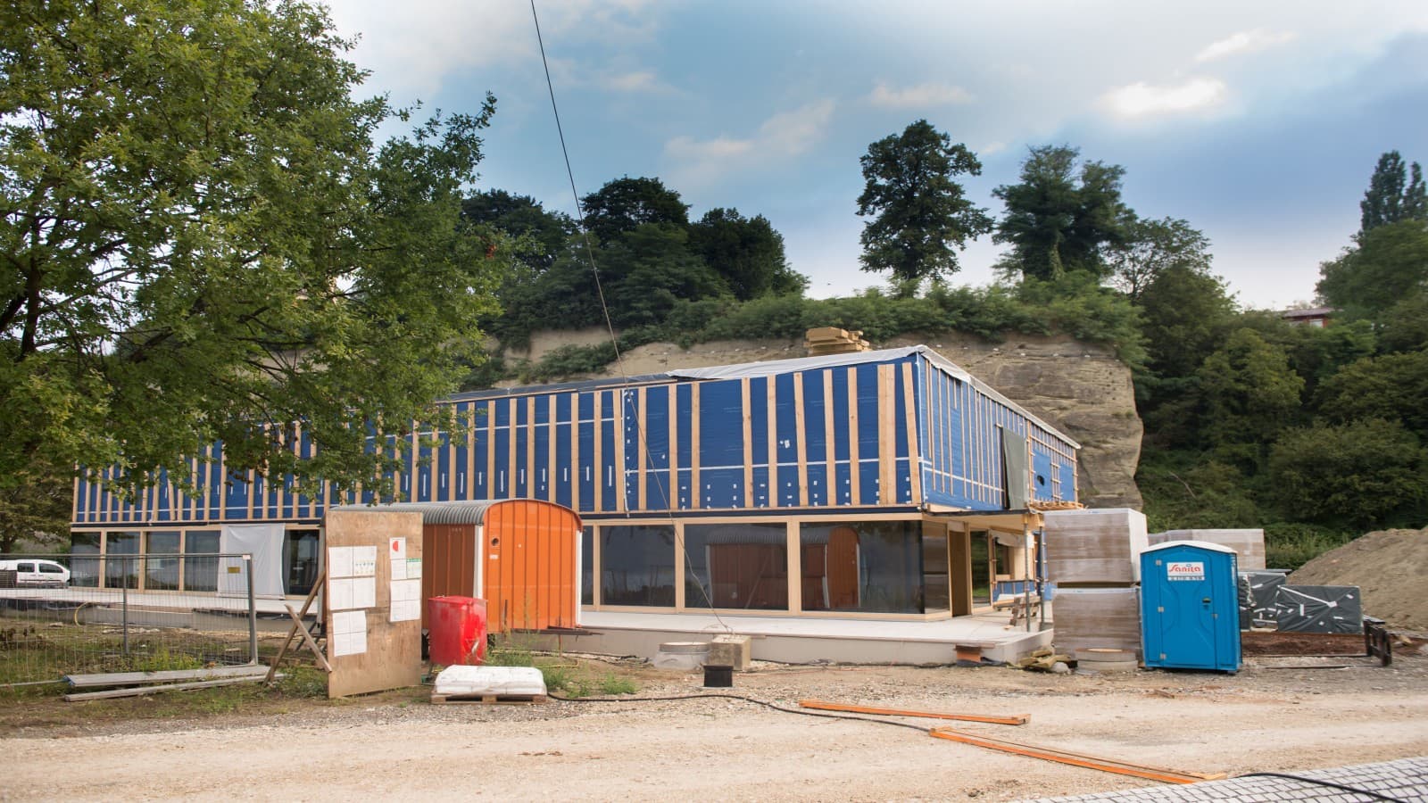 Rohbauphase des neuen Landkreispavillons auf der Landesgartenschau Überlingen 2021 Rohbauphase des neuen Landkreispavillons auf der Landesgartenschau Überlingen 2021