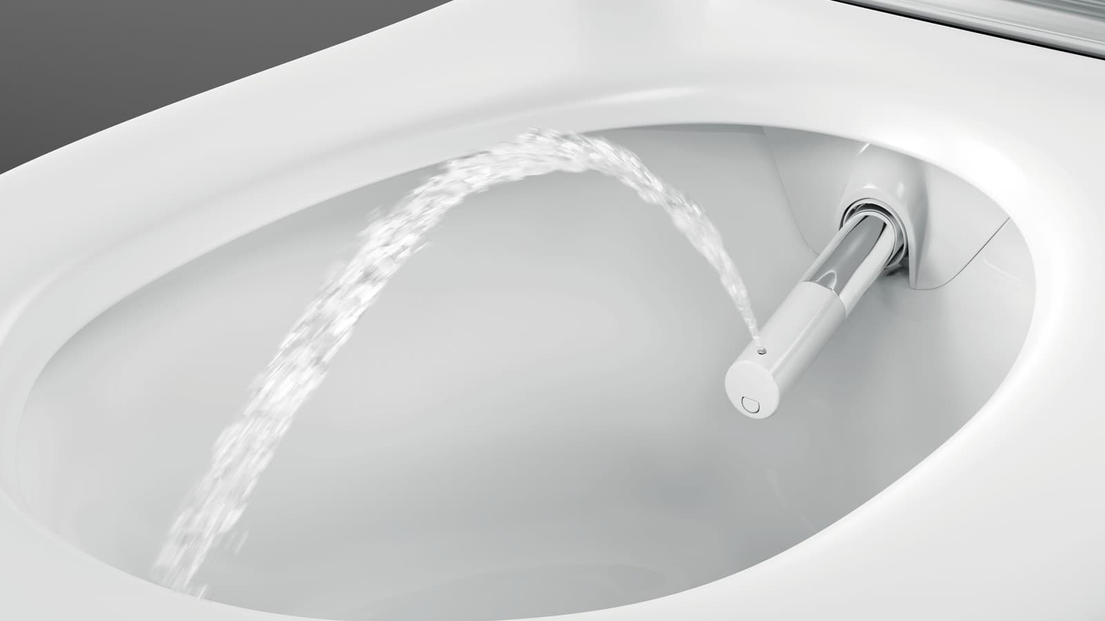 Das Geberit AquaClean Sela mit integrierter WhirlSpray-Duschtechnologie. Das Geberit AquaClean Sela mit integrierter WhirlSpray-Duschtechnologie.