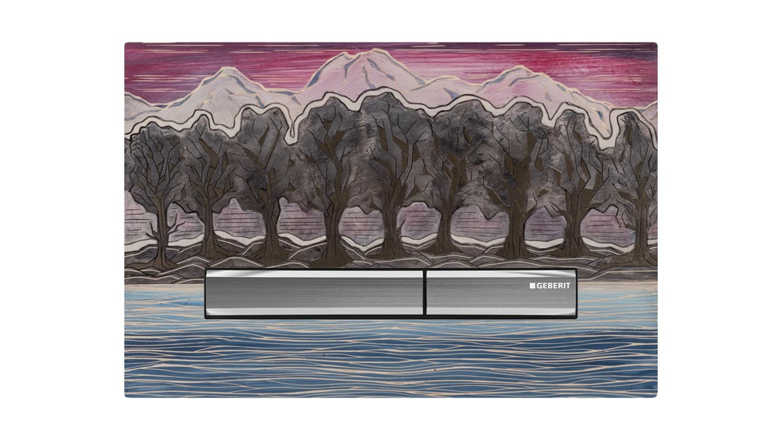 Betätigungsplatte mit Kunst von Jörg Heikhaus Betätigungsplatte mit Kunst von Jörg Heikhaus