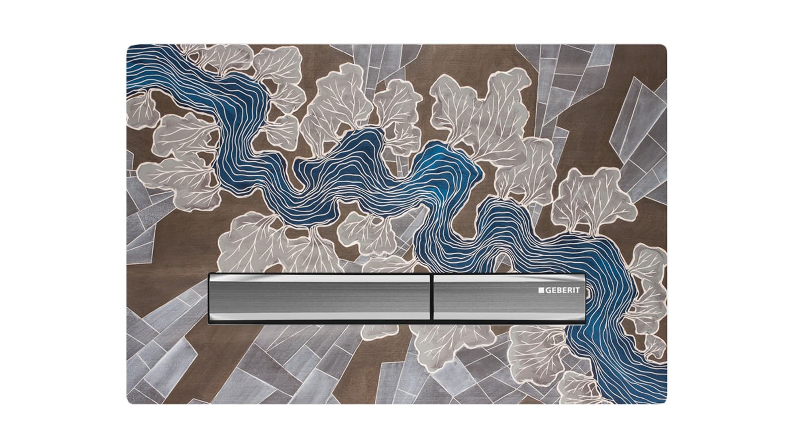 Betätigungsplatte mit Kunst von Jörg Heikhaus Betätigungsplatte mit Kunst von Jörg Heikhaus