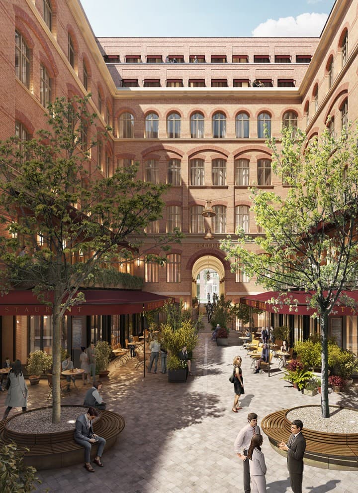 Williams-Werk: Innenhof des Hotels Tortue im Hamburger Hanseviertel. Williams-Werk: Innenhof des Hotels Tortue im Hamburger Hanseviertel.