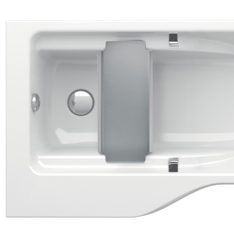 Badewanne mit integrierten Haltegriffen und seitlicher Sitzfläche für Pflegepersonen. Badewanne mit integrierten Haltegriffen und seitlicher Sitzfläche für Pflegepersonen.