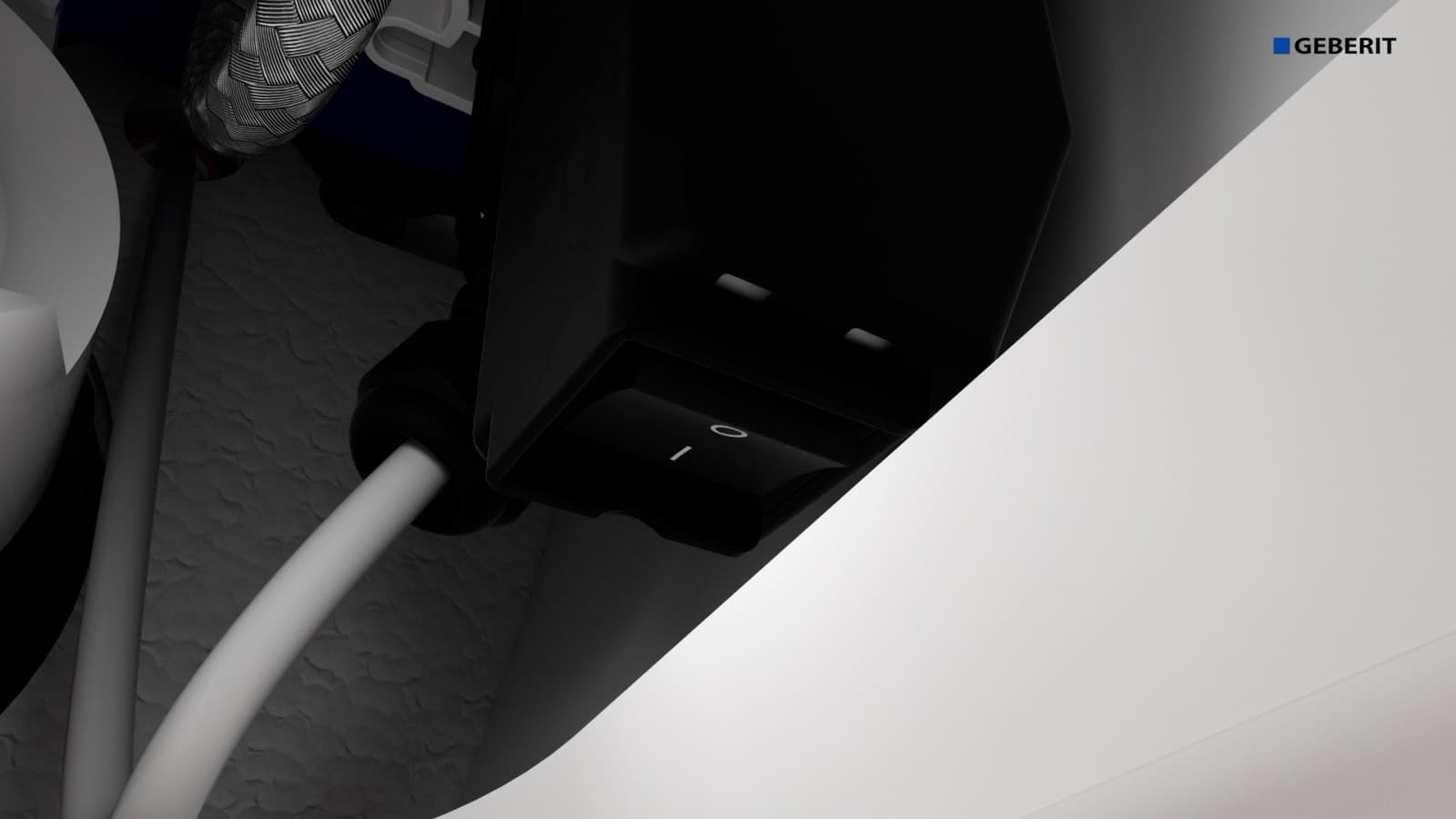 Netzschalter des Geberit AquaClean Dusch-WC Alba Netzschalter des Geberit AquaClean Dusch-WC Alba