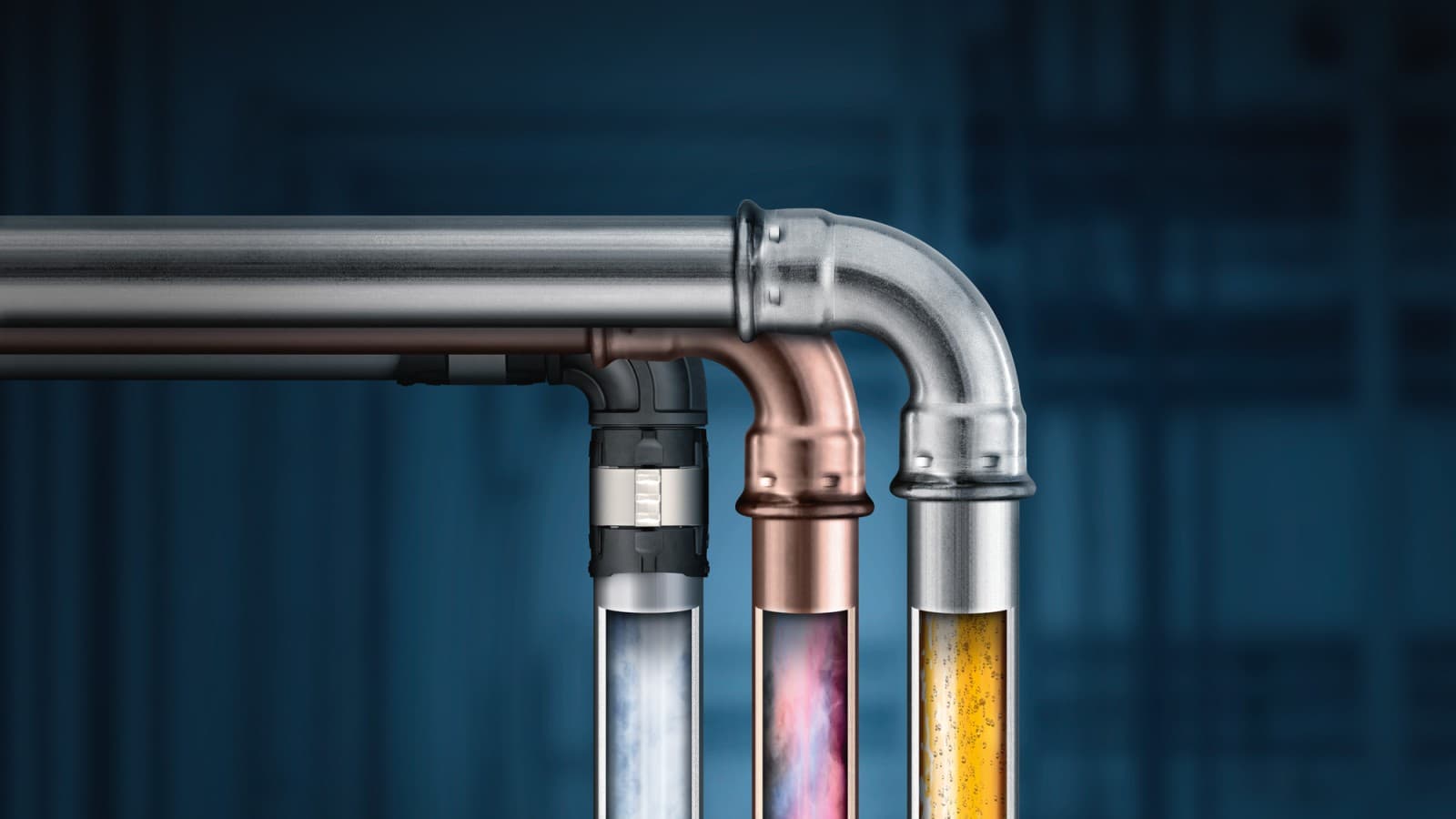 Geberit PipeSelect fragt das gewählte Geberit Rohrleitungssystem ab